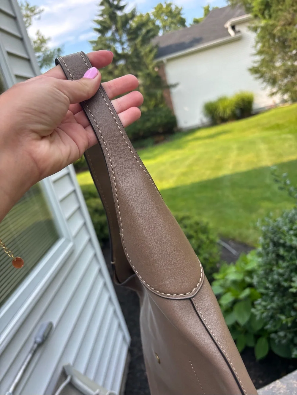 Coach Brooklyn Shoulder Bag 28 Natural Grain Leather Brown Taupe